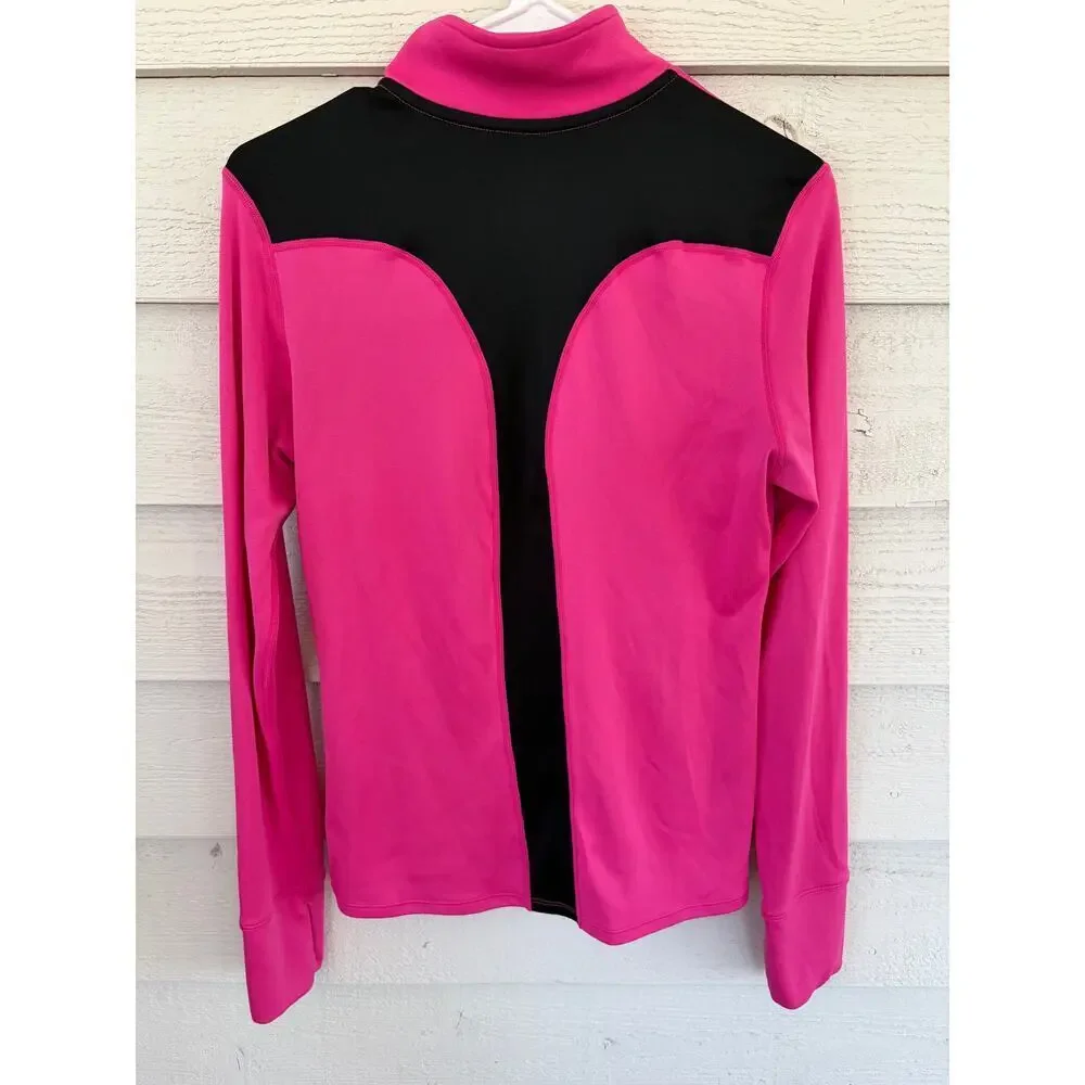 Nike Dri-Fit Running Half Zip Pullover Pink Long Sleeve Thumbhole Top Size M
